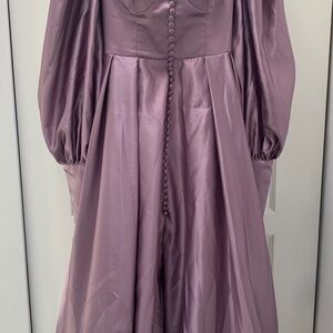 Lavender Floor Length Bishop Sleeve Gown